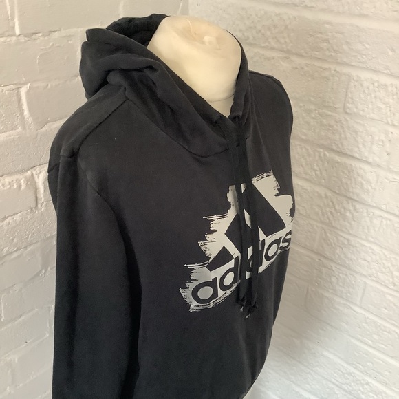 Adidas Hoodie - Size S 8-10 - Black - Cotton - P2P 20” - Picture 3 of 7